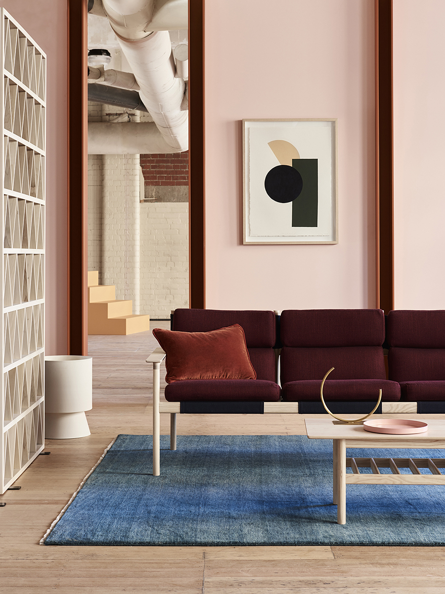 open house red couch